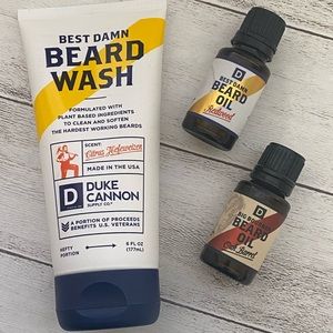 Duke Cannon Beard Wash Gift Set -Best Damn Wash & 2 Beard Oils